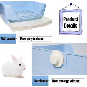 Grande litière d'angle avec tiroir pour hamster adulte, cochon d'Inde, <span class=keywords><strong>furet</strong></span>, lapin - Product Image 3
