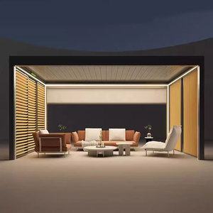 Persiana impermeable de aluminio Perlogas <span class=keywords><strong>Toldo</strong></span> bioclimático al aire libre Sistema de Louvre Pérgola de techo Gazebos para la venta - Product Image 5