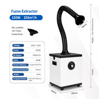 Extracteur de fumées portable 150W pour la soudure avec filtre HEPA et charbon actif