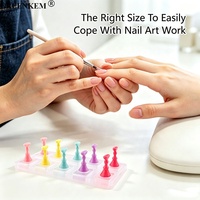 Support d'affichage pour ongles en acrylique transparent non magnétique, coloré et réutilisable, pour 5/10 faux ongles