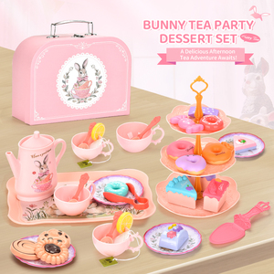 Set da Tè Pomeridiano per Bambine, Gioco di Cucina in Plastica, Giocattolo Simulazione Cibo, Piatto di Dessert, <span class=keywords><strong>Torta</strong></span>, Regalo per Bambini - Product Image 2