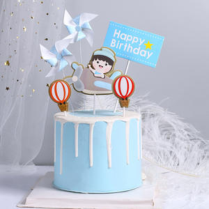 Set Decorazione Torta Aereo, Topper Torta Compleanno Pilota Caccia - Product Image 5