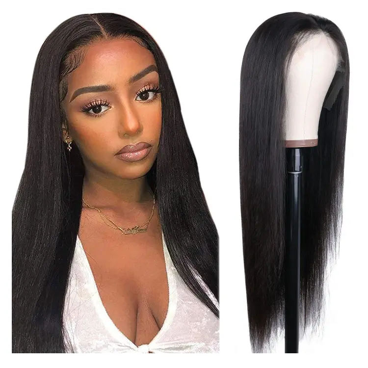 FH Wholesale Double Drawn Unprocessed HD Full Lace Wigs Long Bone Straight Brazilian Human Hair Wig With Baby Hair