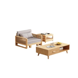 <b>Sofa</b> <b>Bed</b> Solid Wood Convertible L-Shaped Natural Color For Living Room <b>Small</b> Apartment Rental Use - Product Image 5