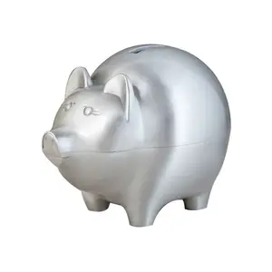 Metal Pig Piggy Bank Money Box Exquisite Polished Piggy Metal Coin Bank for Home Decoration