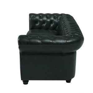 أريكة جلدية على الطراز الأمريكي الريفي القديم من الخشب الصلب، أريكة تشيرسفيلد جلدية أوروبية لغرفة المعيشة الصغيرة، أريكة مجمعة بحشوة إسفنجية - Product Image 4