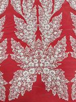Nouvelle mode Émirats arabes unis Dubaï Tissu en dentelle de luxe Broderie artisanale Dentelle perlée avec paillettes Autriche Robe de mariée