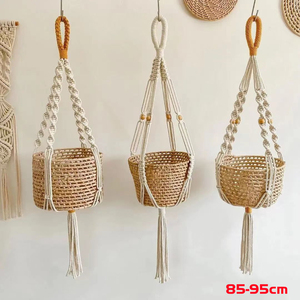 Corde en coton écologique tressée à la main pour la décoration Art Déco DIY, idéale pour suspendre des paniers, des pots de fleurs et des décorations de chambre. - Product Image 1