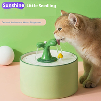 Fontaine à eau pour chat en céramique 1000 ml, ultra-silencieuse, distributeur automatique d'eau pour animaux, prévient le chinénoisement
