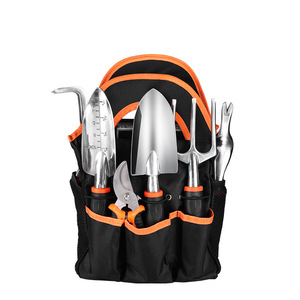 Gran oferta mango de plástico 8 piezas naranja resistente aleación de aluminio herramientas de jardín con bolsa de lona - Product Image 2