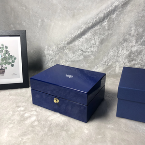 Custom <b>Watch</b> Box Wooden <b>Watch</b> <b>Case</b> Blue Gift Packaging Display Box with Logo for Wristwatch Retail - Product Image 4