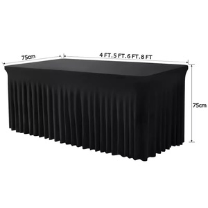 Mantel Elástico de Spandex Tejido Multicolor de 4-8 Pies al por Mayor, Plegable Estándar para Bodas y Hogar, Cubierta de Mesa Moderna Personalizable - Product Image 3