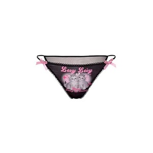 Culottes sexy en soie glacée à motif chat de dessin animé, culottes pour filles, mignonnes et séduisantes, taille basse, string semi-couvrant - Product Image 5