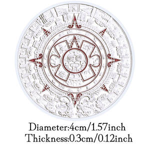 Moneda conmemorativas de pirámides mayas, monedas extranjeras aztecas de México americano chapadas en plata sin moneda - Product Image 3