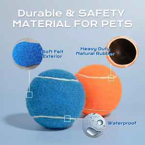 Jouets de tennis durables pour animaux de compagnie, cadeau pour animaux, logo personnalisé, balles de tennis couineuses pour chiens pour l'entraînement - Product Image 2