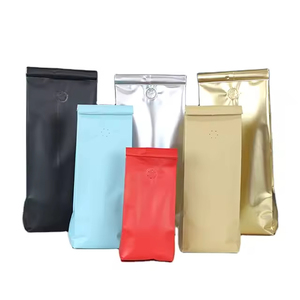 Sachet personnalisé en aluminium imprimé en héliogravure avec fermeture éclair, valve unidirectionnelle, pour grains torréfiés, fond plat, recyclable, à soufflets latéraux, en PET pour aliments - Product Image 1