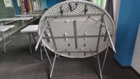Table ronde pliable en plastique pour banquet, table pliante longue en plastique