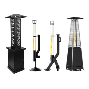 Alimentation automatique 12kw Poêle à granulés extérieur sans fumée de haute qualité Patio Rocket Pellet Heater With Wheels - Product Image 3