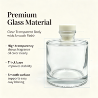 Bouteille diffuseur cylindrique en verre de 125 ml avec bouchon en liège, best-seller, pour parfum d'ambiance