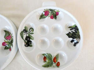 Lot de 2 assiettes Escargot 12 puits <span class=keywords><strong>Porcelaine</strong></span> Paris Vintage Motif Fruits Glacé Peint à la Main <span class=keywords><strong>Plats</strong></span> <span class=keywords><strong>Escargots</strong></span> Français pour Restaurant - Product Image 5