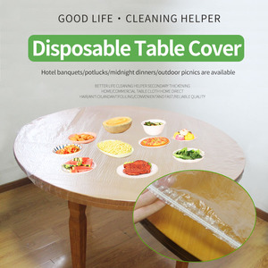 Disposable Nylon <strong>Cover</strong> for <strong>Tables</strong> One Time Use Pe <strong>Plastic</strong> <strong>Table</strong> <strong>Cover</strong> Tablecloth for Round square Desk - Product Image 3