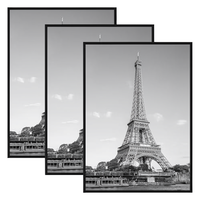 Grand cadre mural rectangulaire noir pour affiches, idéal pour photos de voyage, œuvres d'art, décoration de maison et de bureau
