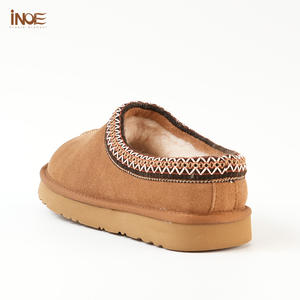 Bottes <span class=keywords><strong>de</strong></span> neige d'hiver décontractées pour hommes Double face en <span class=keywords><strong>peau</strong></span> <span class=keywords><strong>de</strong></span> <span class=keywords><strong>mouton</strong></span> en cuir <span class=keywords><strong>de</strong></span> <span class=keywords><strong>mouton</strong></span> laine doublée <span class=keywords><strong>de</strong></span> fourrure douce imperméable thermique chaussures chaudes ethniques - Product Image 5