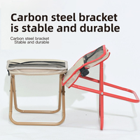 Tabouret pliant portable d'extérieur avec poignée de transport, petit banc en tissu Oxford pour la pêche, chaise entièrement pliable pour le camping, chaise escamotable pour file d'attente