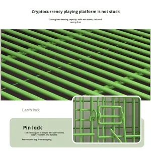 Katlanabilir katlanabilir kablolu Metal yığılmış katı desen plastik tepsi düğme kapatma köpek evi Pet kafesleri - Product Image 5