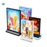 Ewen A4 A5 Boîte à lumière LED rechargeable double face, support de menu en acrylique de bureau, affichage publicitaire pour table de restaurant
