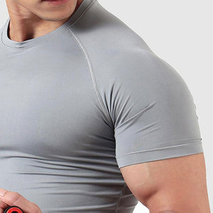 Camiseta de Gimnasio al Por Mayor, 100% Algodón, Cuello Redondo, Manga Corta, Corte Ajustado, Ropa Deportiva para Hombre - Product Image 4