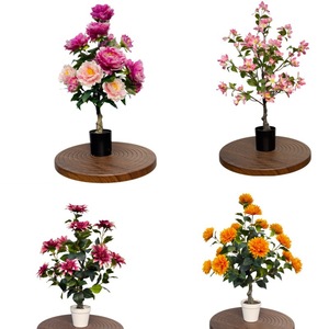 ดอกโบตั๋นประดิษฐ์สำหรับตกแต่งภายในห้องนั่งเล่น แบบตั้งพื้น ดีไซน์หรูหรา สมจริง ผลิตด้วยวิธีฉีดขึ้นรูป รุ่น Qx-0020 - Product Image 2