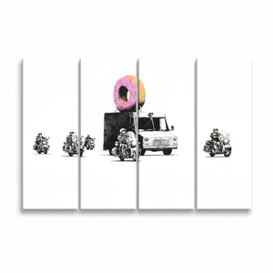 Impression sur toile Donut Protect Graffiti : Décoration murale artistique unique pour voiture, lot de 4 toiles - Product Image 2