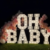 Nouvel Arrivage Enseigne LED Oh BABY 3ft 4ft 5ft Lettres Lumineuses 3D en Acier Inoxydable pour Événements, Mariages et Fêtes