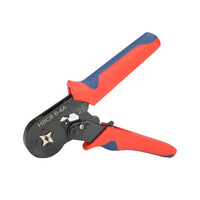 Alicates de crimpado de terminales tipo tubo TAIYUE HSC8 6-4A de acero con alto contenido de carbono, mango de agarre suave, óxido negro, para uso industrial de 23 AWG