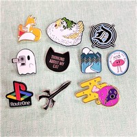 Pins de Solapa de Metal Esmaltado, Personalizados al por Mayor, con Diseño de Animales y Forma Personalizada, para Accesorios de Ropa