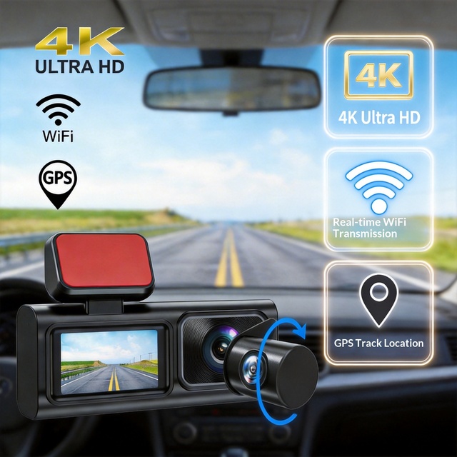 2026 New Universal 4K HD Dash Cam with GPS/WiFi Function and 170° Wide Angle