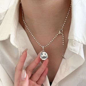 Pendentif en argent sterling S925 Yinruitai, visage de clown souriant, thème unisexe, hip-hop, à porter tous les jours, pendentif raffiné - Product Image 1