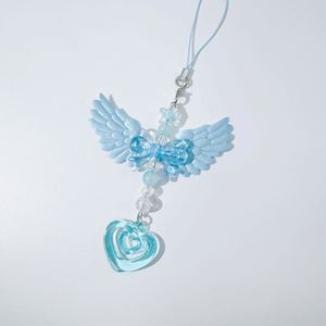 Lanière de téléphone portable rétro Y2K avec pendentif ailes et cœur, chaîne de téléphone mignonne en cristal énergétique pour filles - Product Image 3