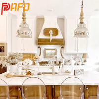Design créatif en bois massif style shaker américain moderne laqué armoire de cuisine personnalisée avec îlot