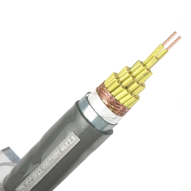 KVVP22 2*4mm Heavy Duty Electric Wire Wholesale PVC Insulated Braided Shielded Steel Control Cable for Industrial Use