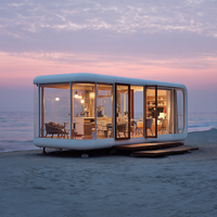 Mini cosses de bureau en acier de luxe Maison capsule d'hôtel en plein air Cabine Maison mobile Préfabriquée Modulaire pour Hôtel Boutiques Kiosque