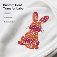 Étiquette thermocollante personnalisée pour enfants, motif 3D en relief, autocollant lavable pour sweat-shirt et t-shirt pour enfants