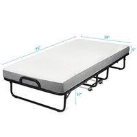 Lit pliant moderne et portable avec matelas et cadre métallique pour hôpitaux, hôtels, écoles, salons, appartements, meubles de maison, lit simple