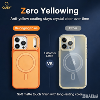 Coque 2-en-1 double teinte effet toucher peau Mag IP 17 Pro Max antichoc avec protection d'objectif, couleurs pastel variées, vente en gros pour les marchands d'accessoires à l'étranger