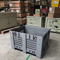 Palette en plastique écologique empilable, perforée, emboîtable, pliable, pliable, boîte solide, conteneurs en plastique extra-larges, OEM/ODM