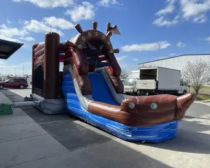 Pirate Bounce House With Water Slide Inflatable Castles Slide Inflatable Jumping Castle With Slide