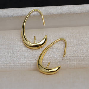 Crochets d'oreille en argent S925 pour femmes, pour la création de boucles d'oreilles en perles avec plateau vide, accessoires de bijouterie semi-finis - Product Image 4