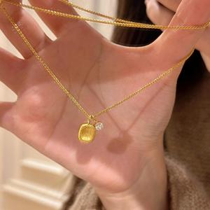 Legend Blue Sea Immortal Qi Sea Blue Gem Double Water Drop Cross Color Full <b>Diamond</b> Necklace S925 Pure Fashion <b>Pendants</b> <b>Charms</b> - Product Image 5