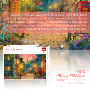 Rompecabezas Floral Lane Grey Board de 1000 piezas, 700x500mm, calidad de impresión offset, póster 1:1, ajuste seguro, acabado mate, caja de regalo para adultos - Product Image 6
